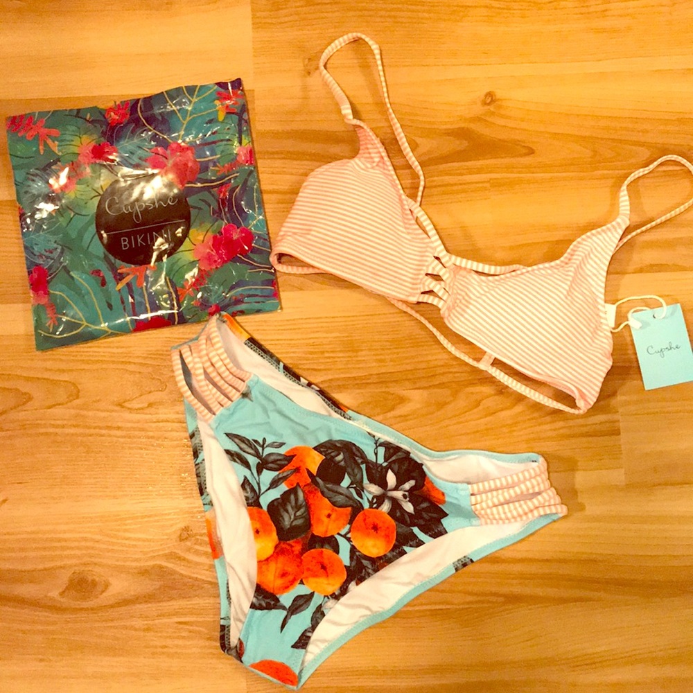 Cupshe Orange and Blue Swimsuit